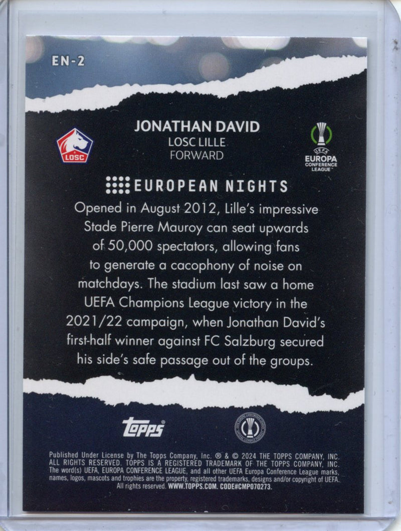 2023-24 Topps UEFA CC Jonathan David European Nights