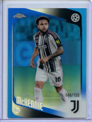 2025-26 Topps Chrome UEFA Club Comps Weston McKennie Blue Refractor 146/150