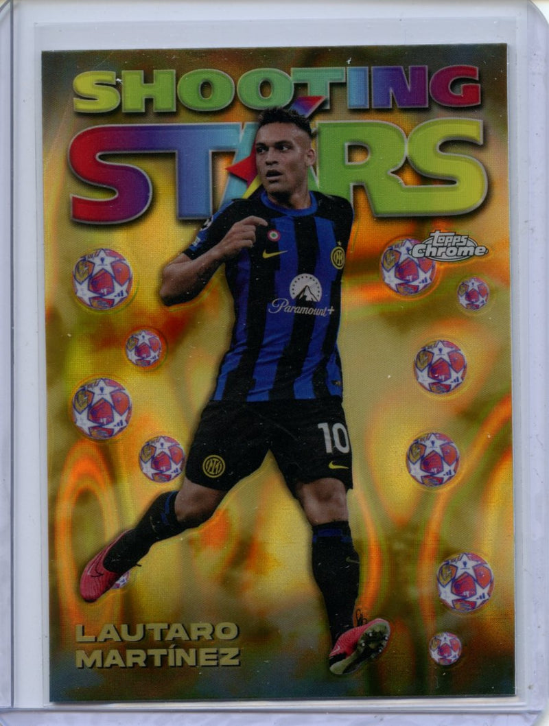 2023-24 Topps Chrome UEFA Lautaro Martinez Shooting Stars Gold Lava