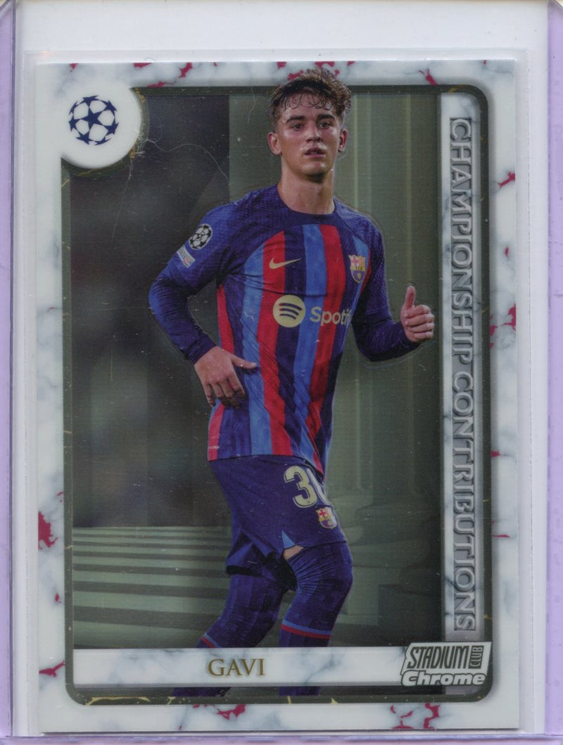 2022-23 Topps Stadium Club Chrome UEFA Club Competitions Gavi Championship Contributions