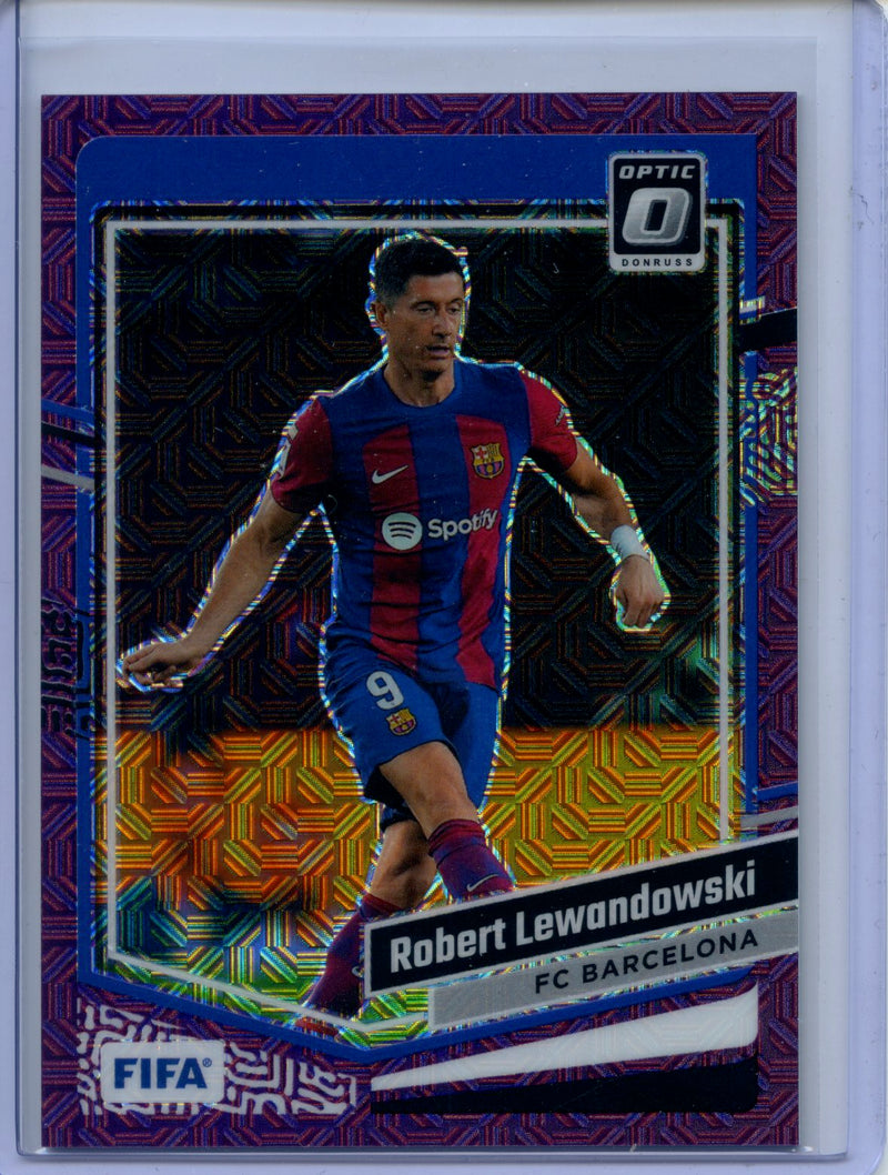 2023-24 Donruss FIFA Robert Lewandowski Optic Purple Mojo 18/25