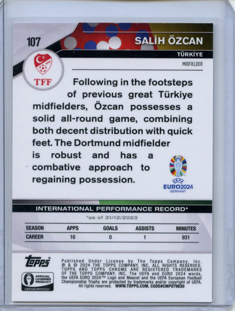 2024 Topps Chrome UEFA Euro Salih Ozcan Purple Lava Refractor 91/175