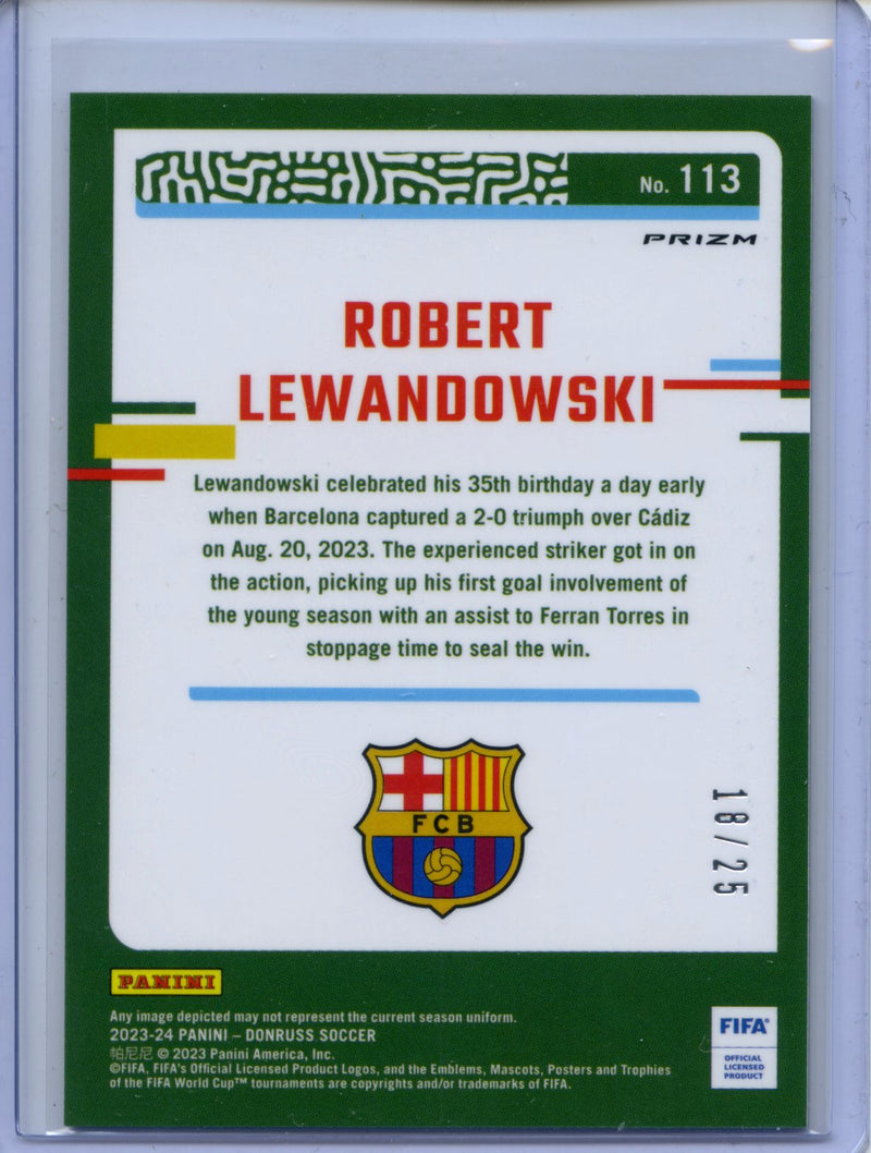2023-24 Donruss FIFA Robert Lewandowski Optic Purple Mojo 18/25