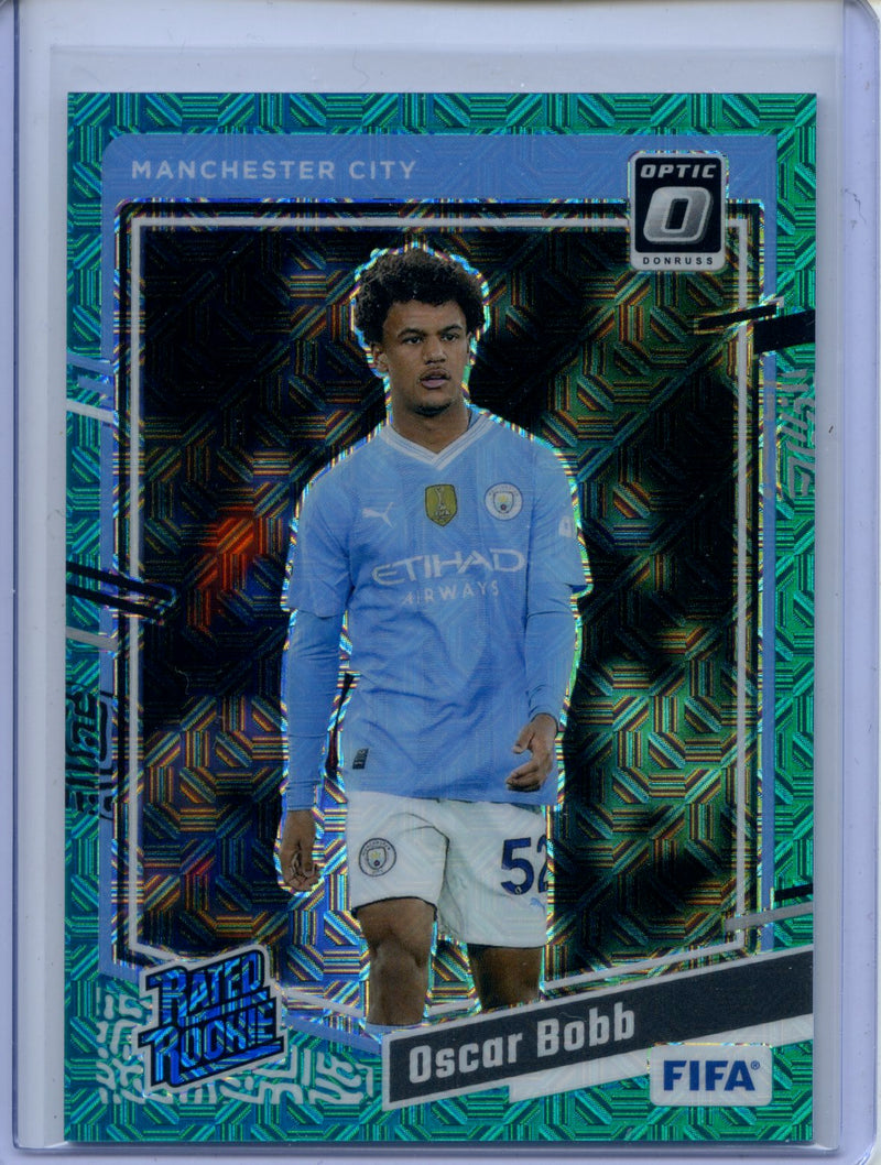 2023-24 Donruss FIFA Oscar Bobb Optic Teal Mojo 46/49