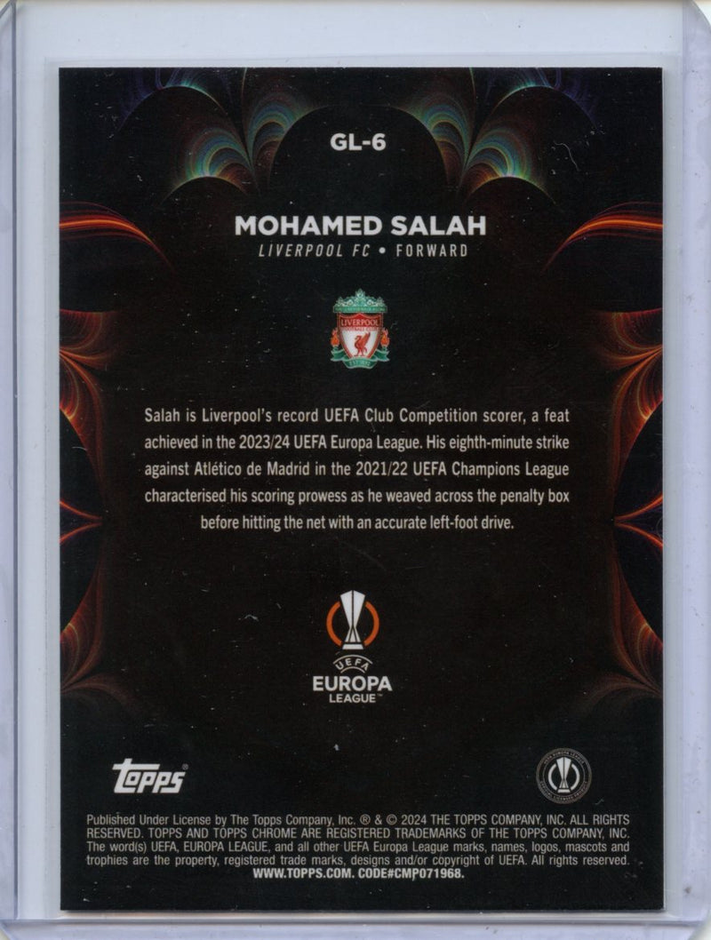 2023-24 Topps Chrome UEFA Mohamed Salah Golazo Gold Lava