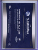 2024-25 Topps UEFA Club Competitions Tajon Buchanan Superstar Relics Neon Green Foilboard 121/199