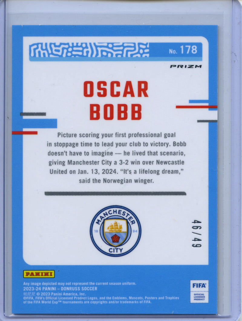 2023-24 Donruss FIFA Oscar Bobb Optic Teal Mojo 46/49