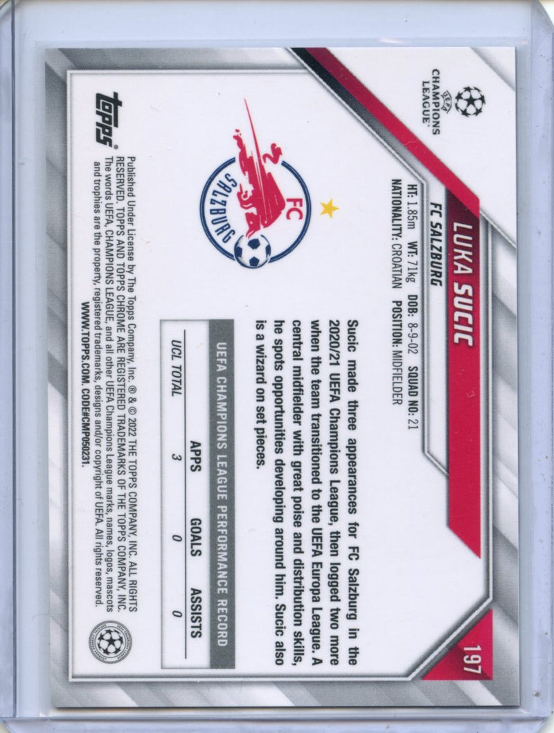 2021-22 Topps Chrome UEFA CL Luka Sucic
