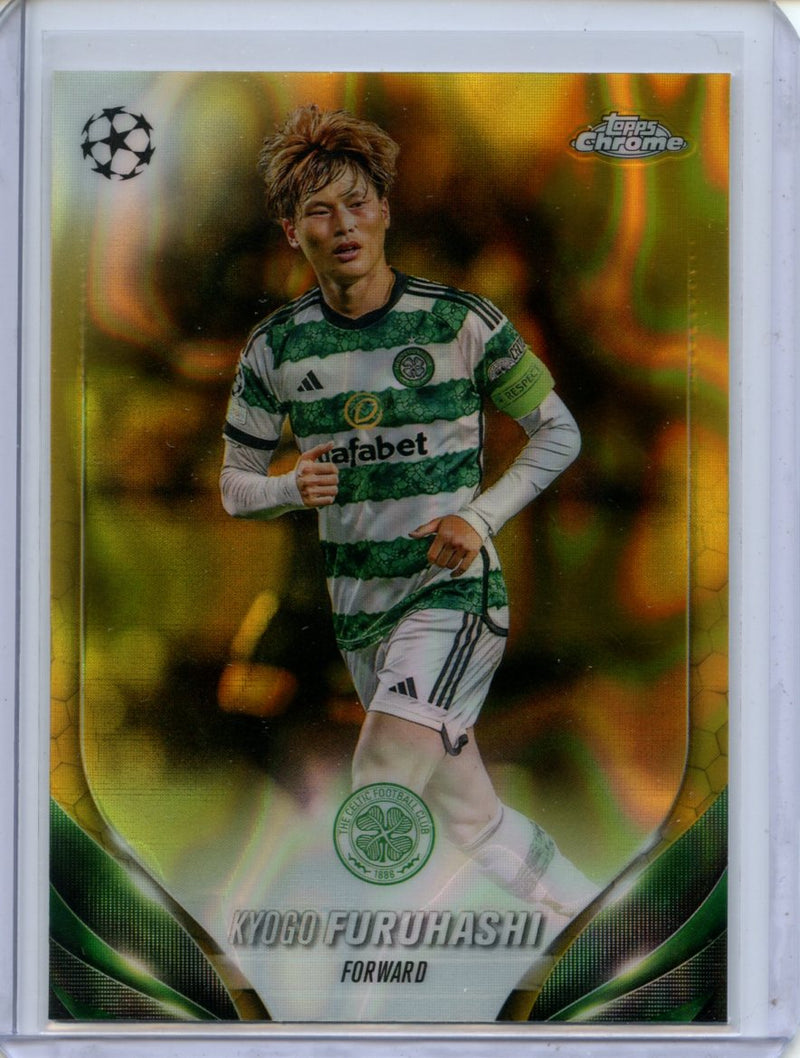 2023-24 Topps Chrome UEFA Kyogo Furuhashi Gold Lava