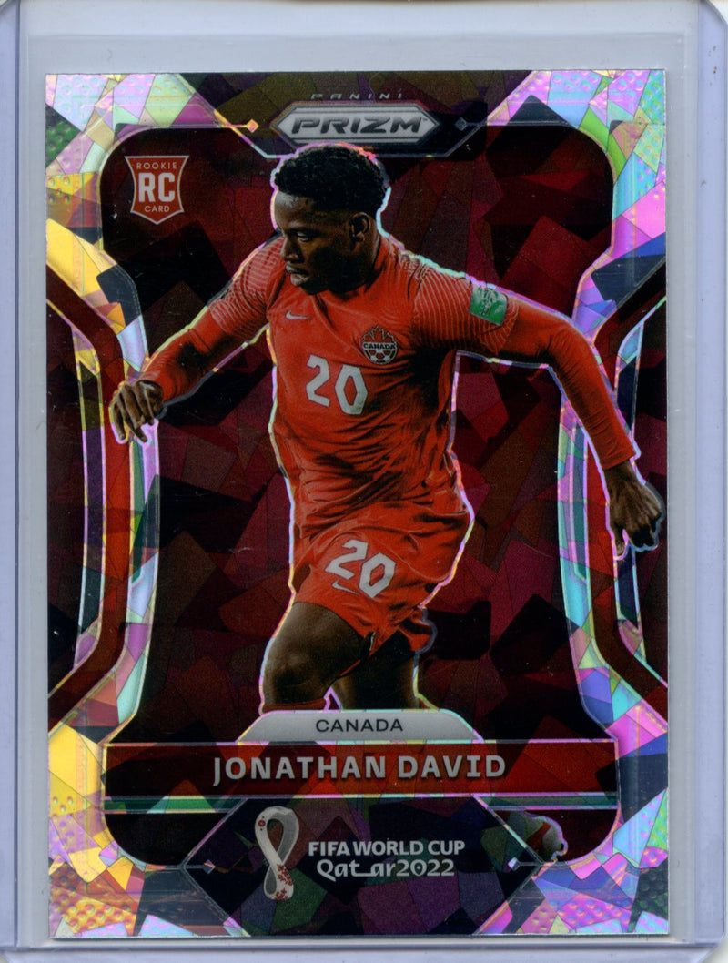 2022 Panini Prizm FIFA World Cup Qatar Jonathan David Cracked Ice Prizm