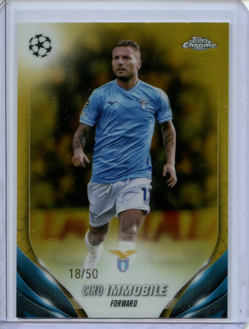 2023-24 Topps Chrome UEFA Ciro Immobile Gold 18/50