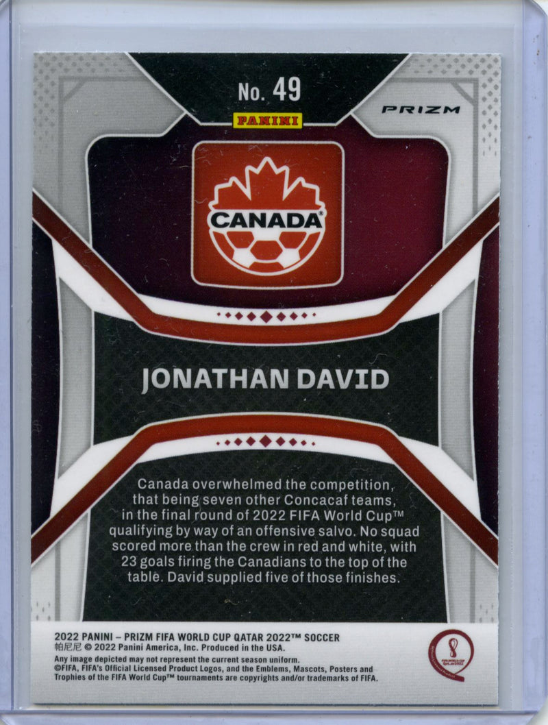 2022 Panini Prizm FIFA World Cup Qatar Jonathan David Cracked Ice Prizm