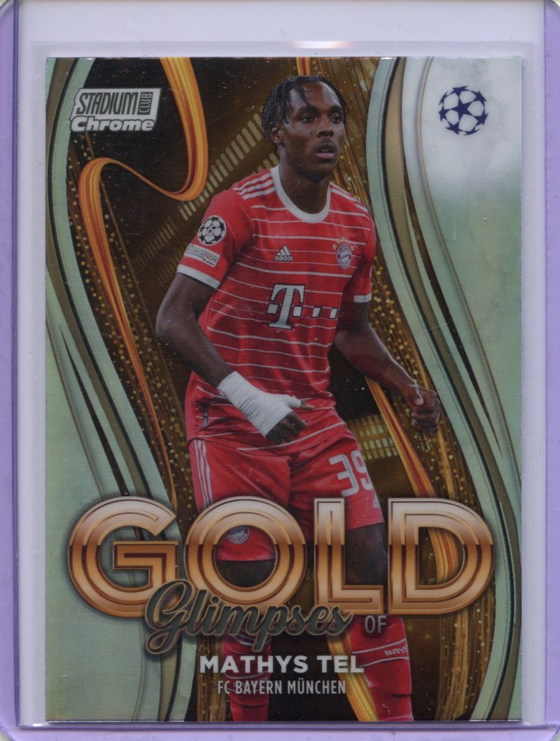 2022-23 Topps Stadium Club Chrome UEFA Club Competitions Mathys Tel Glimpses Of Gold