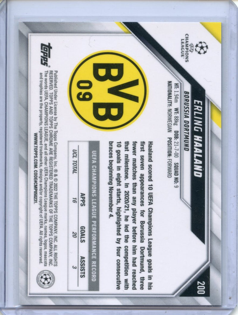 2021-22 Topps Chrome UEFA CL Erling Haaland