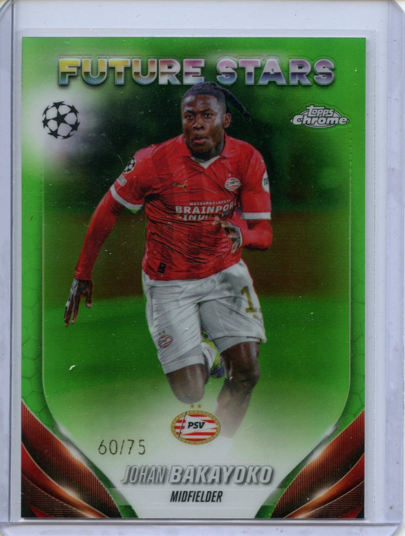 2023-24 Topps Chrome UEFA Johan Bakayoko Green 60/75