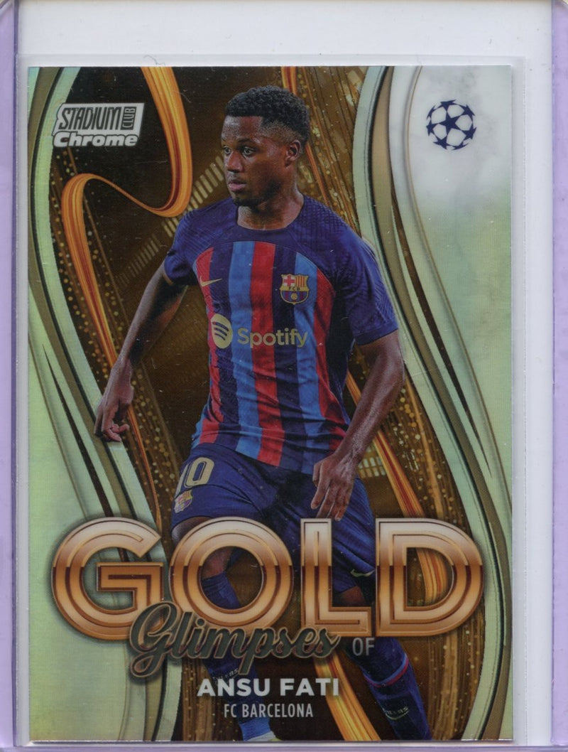 2022-23 Topps Stadium Club Chrome UEFA Club Competitions Ansu Fati Glimpses Of Gold