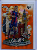 2023-24 Topps Chrome UEFA Gavi London Calling Orange Lava