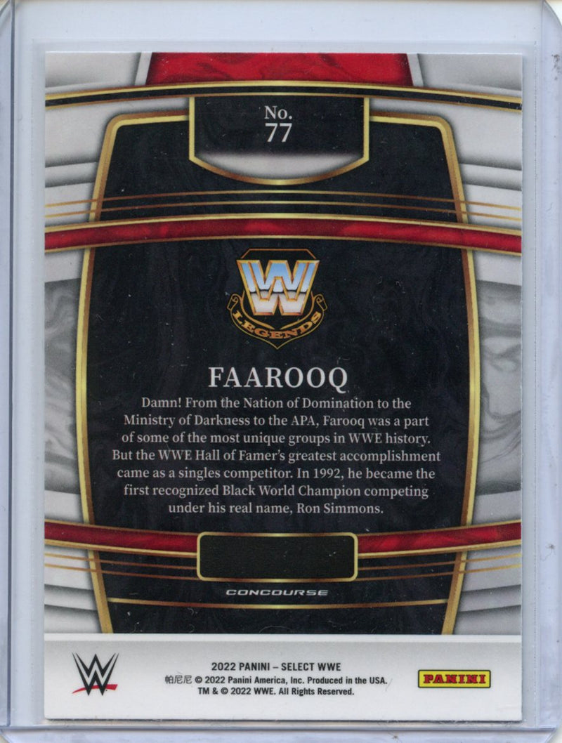 2022 Panini Select WWE Faarooq Concourse