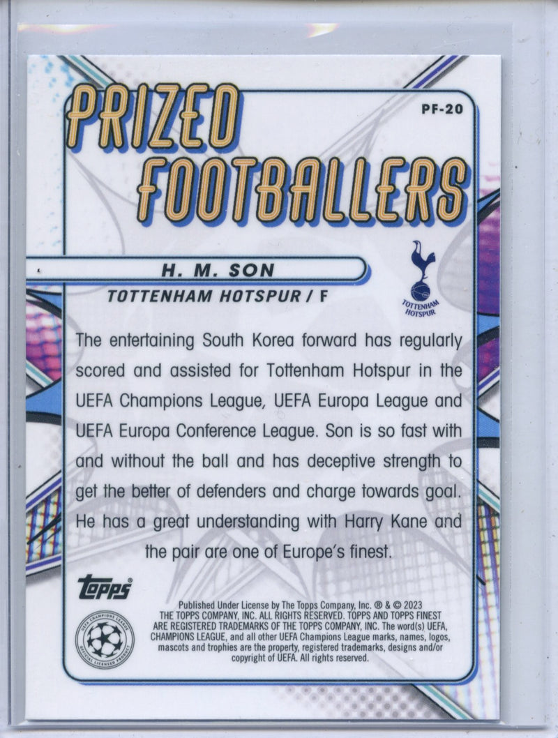 2022-23 Topps Finest UEFA Club Competitions Heung-Min Son Prized Footballers PF-20