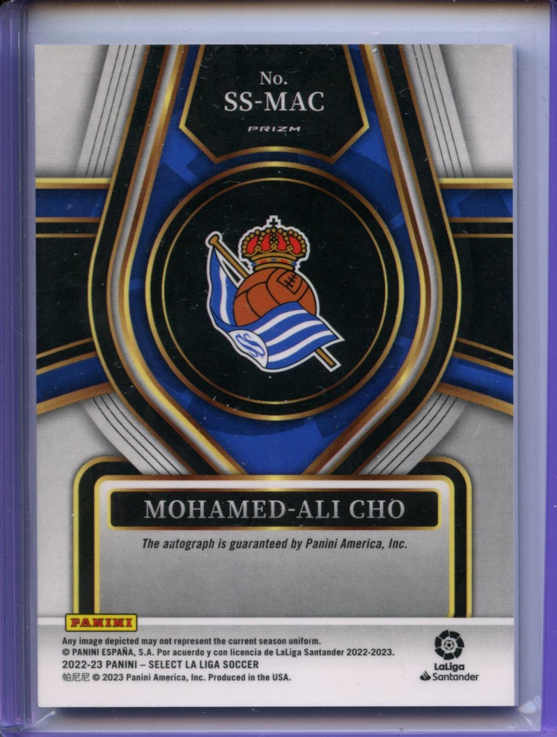 2022-23 Panini Select La Liga Mohamed-Ali Cho Select Signatures Blue Pulsar