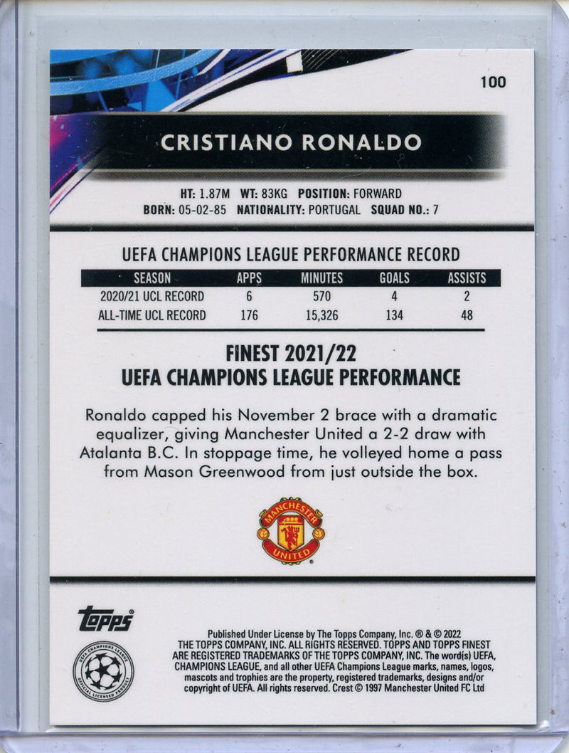 2021-22 Topps Finest UEFA Champions League Soccer Cristiano Ronaldo