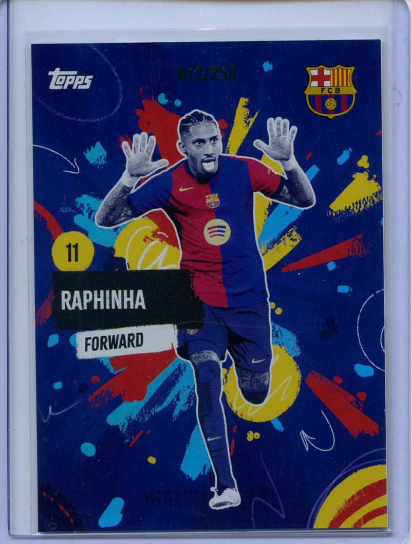 2024-25 Topps FC Barcelona Team Set Raphinha Blue 12/250