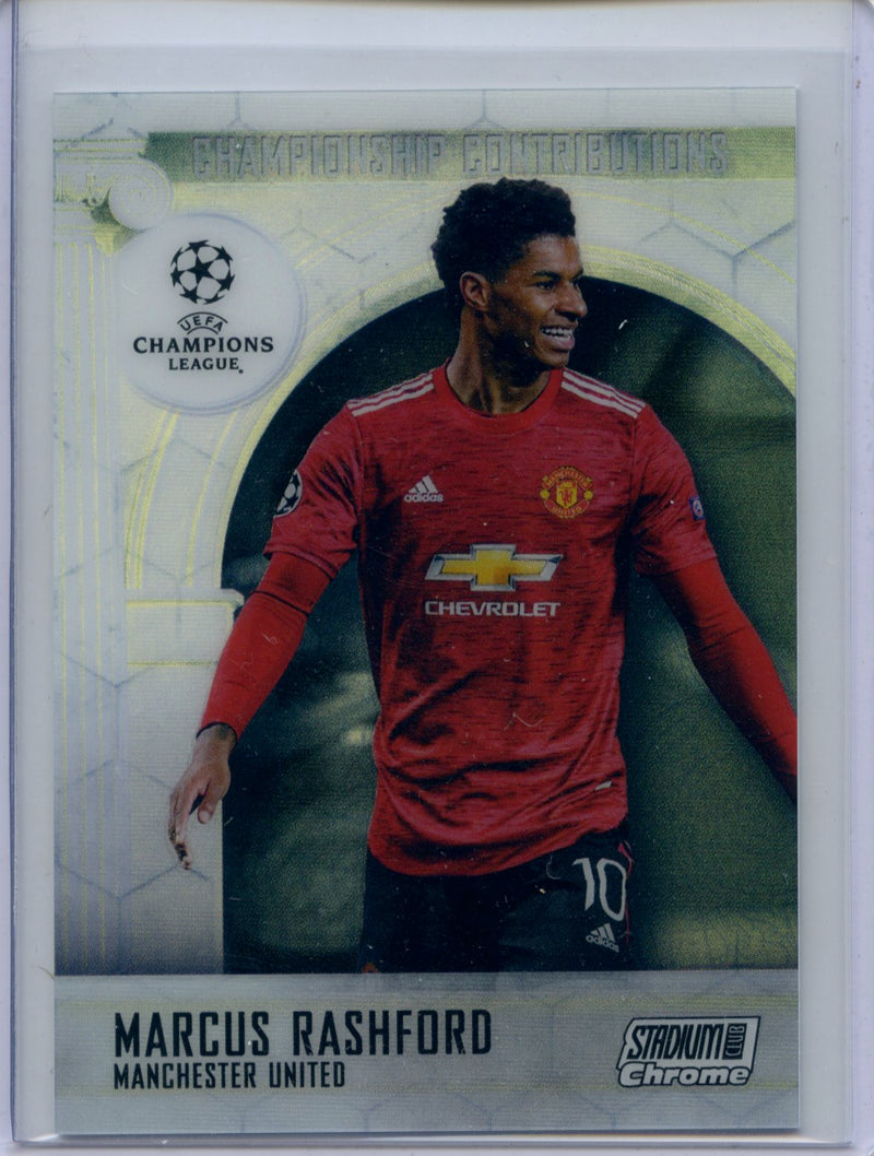 2020-21 Topps Stadium Club Chrome UEFA Champions League Marcus Rashford Championship Contributions