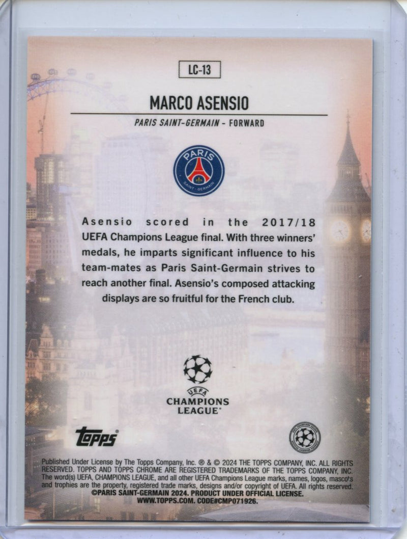 2023-24 Topps Chrome UEFA Marco Asensio London Calling Blue 109/150
