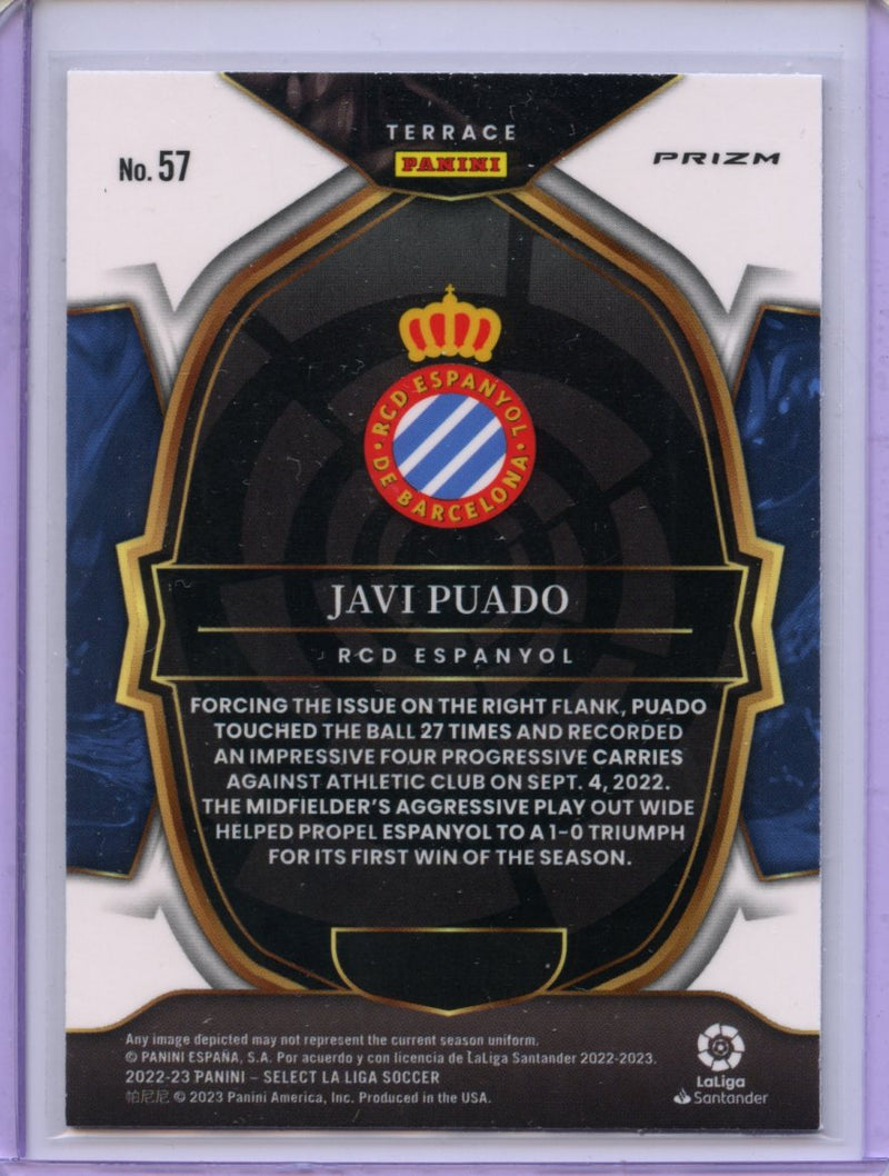 2022-23 Panini Select La Liga Javi Puado Terrace Purple Mojo