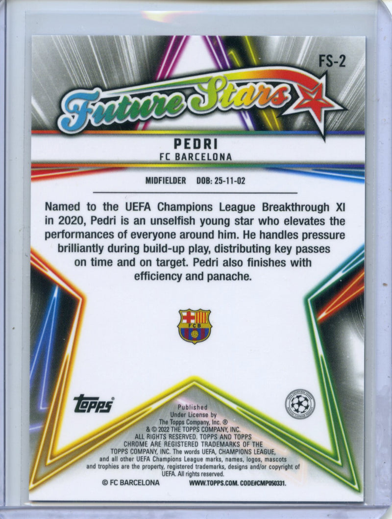 2021-22 Topps Chrome Sapphire UEFA Pedri Future Stars