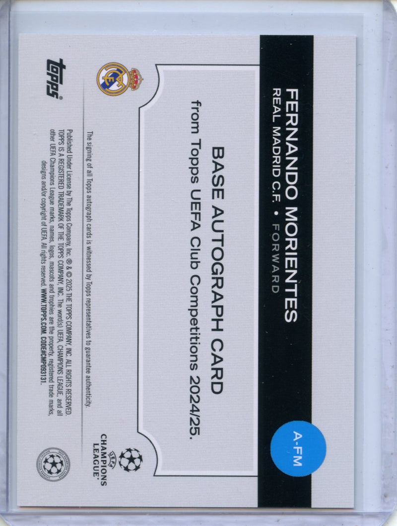 2024-25 Topps UEFA Club Competitions Fernando Morientes Autographs