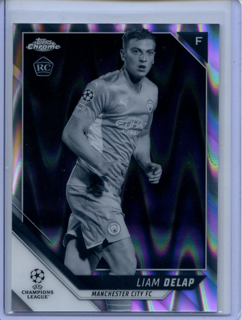 2021-22 Topps Chrome UEFA Liam Delap Black & White Ray Wave