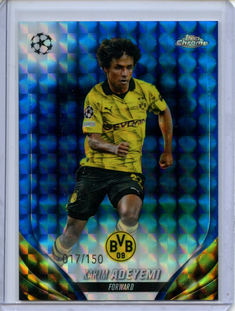 2023-24 Topps Chrome UEFA Karim Adeyemi Blue Geometric 17/150