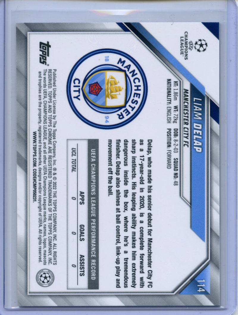 2021-22 Topps Chrome UEFA Liam Delap Black & White Ray Wave