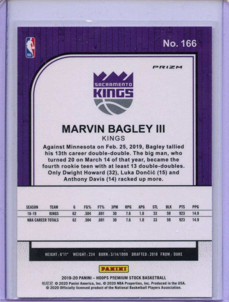 2019-20 Hoops Premium Marvin Bagley III Laser