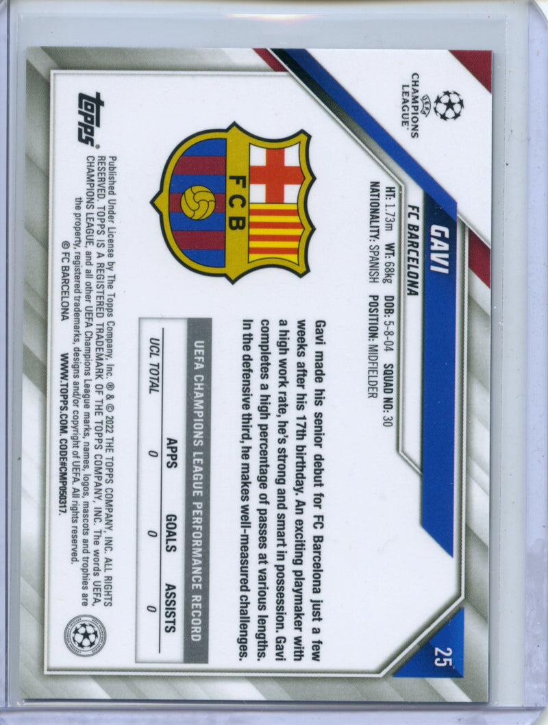 2021-22 Topps Chrome Sapphire UEFA Champions League Gavi