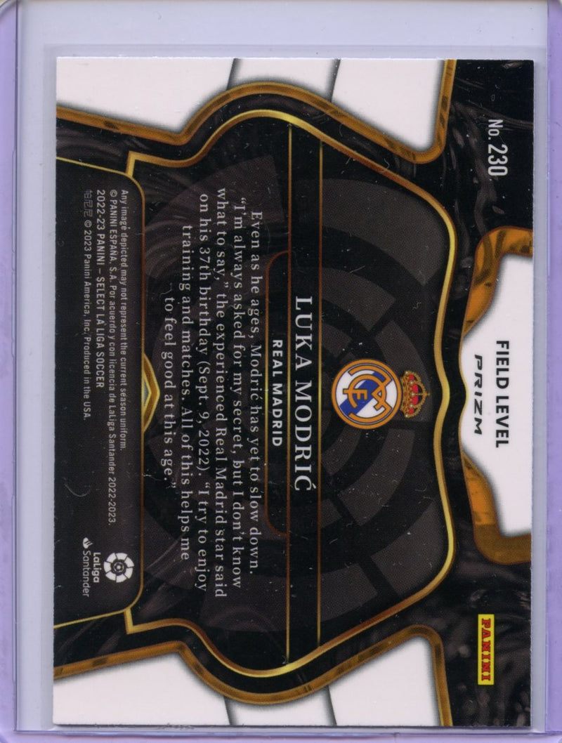 2022-23 Panini Select La Liga Luka Modric Field Level Purple Mojo