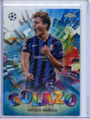 2024-25 Topps Chrome UEFA Club Comps Nicolo Barella Golazo Blue 73/150