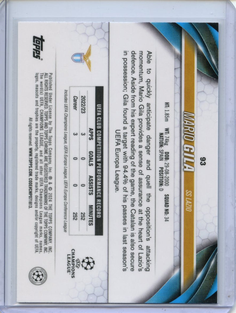 2023-24 Topps Chrome UEFA Mario Gila Blue Geometric 108/150