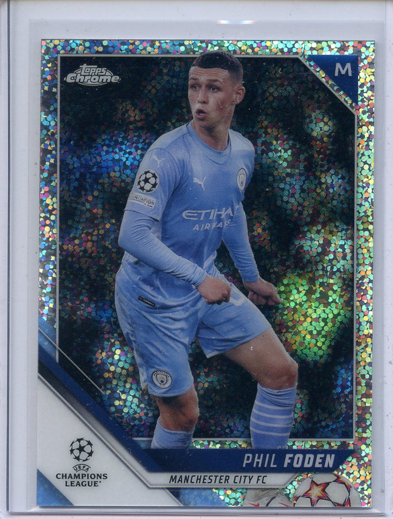 2021-22 Topps Chrome UEFA CL Phil Foden Speckle