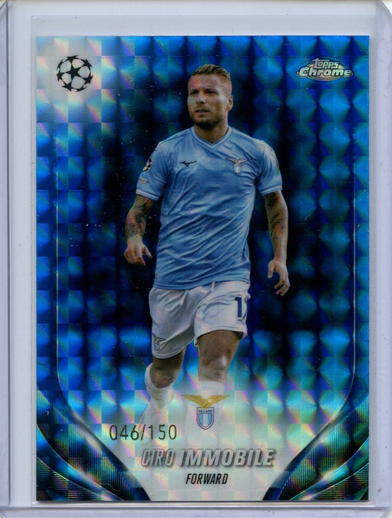 2023-24 Topps Chrome UEFA Ciro Immobile Blue Geometric 46/150