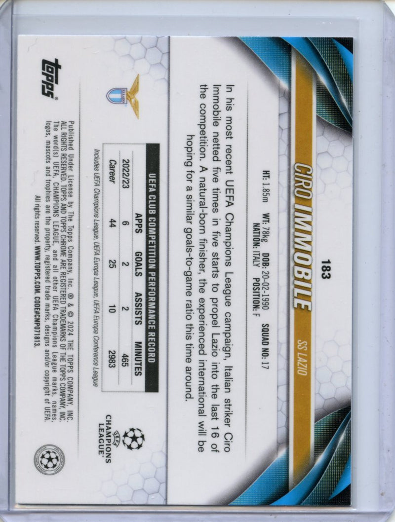 2023-24 Topps Chrome UEFA Ciro Immobile Blue Geometric 46/150