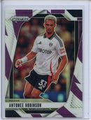 2024-25 Panini Prizm Premier League Antonee Robinson Purple and White Stripes Prizm 39/92