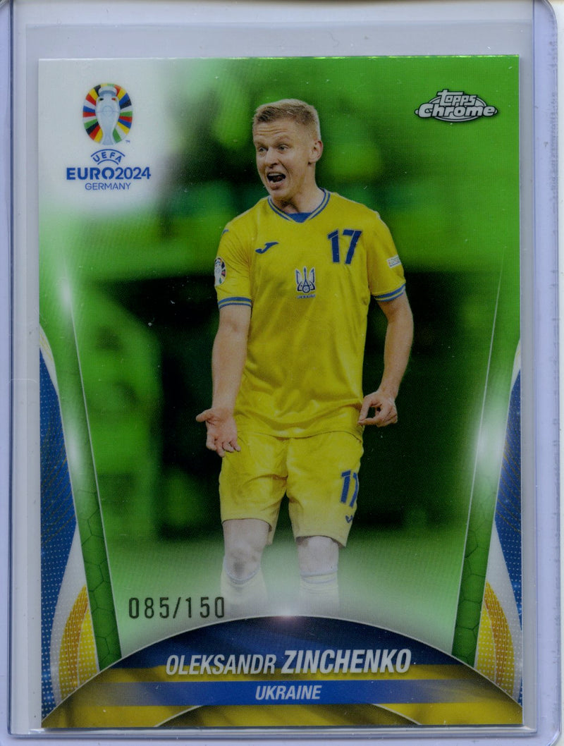 2024 Topps Chrome UEFA Euro Oleksandr Zinchenko Neon Green 85/150