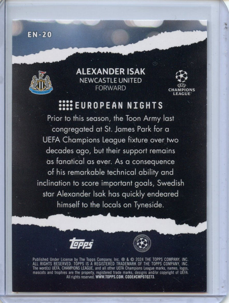 2023-24 Topps UEFA CC Alexander Isak European Nights