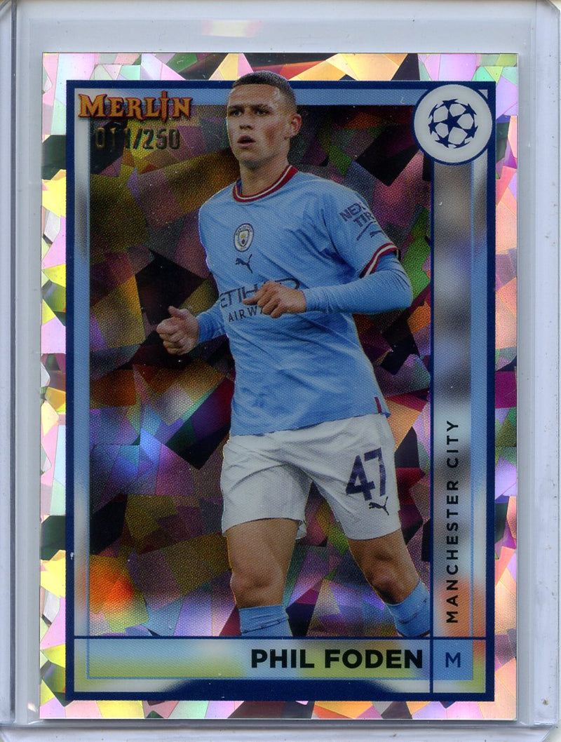 2022-23 Topps Merlin Chrome UEFA Phil Foden Atomic 11/250