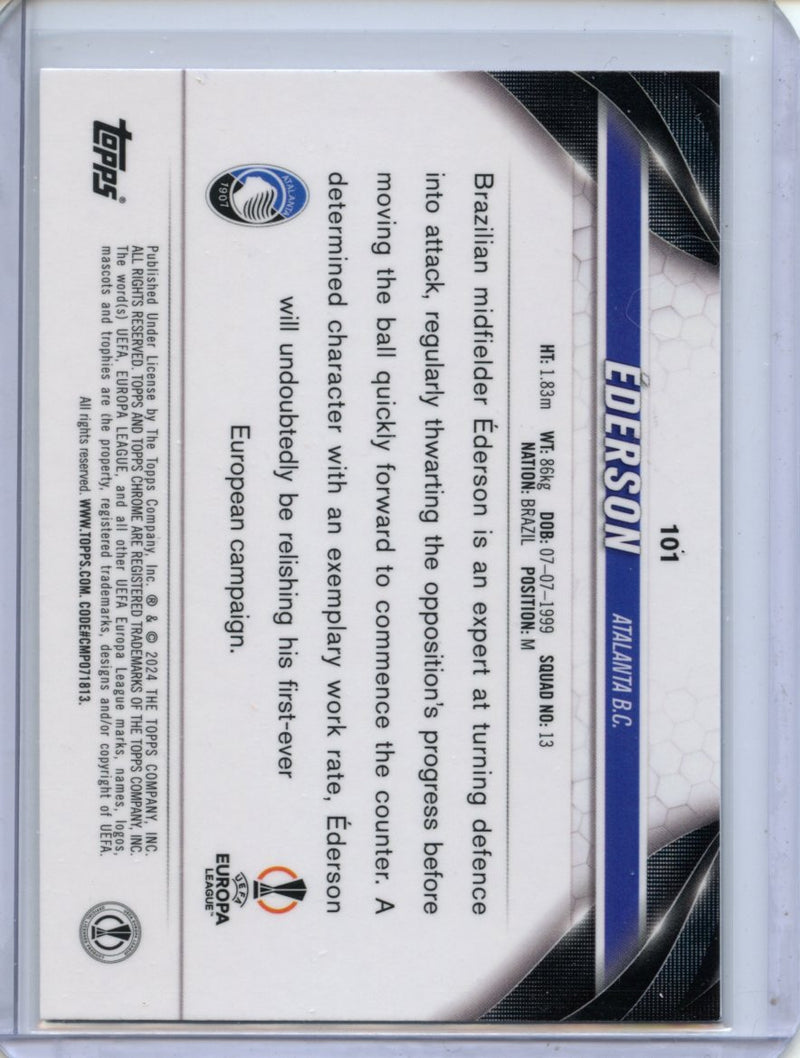 2023-24 Topps Chrome UEFA Ederson Purple RayWave 125/175