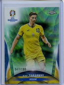2024 Topps Chrome UEFA Euro Ilya Zabarnyi Aqua Refractor 47/199