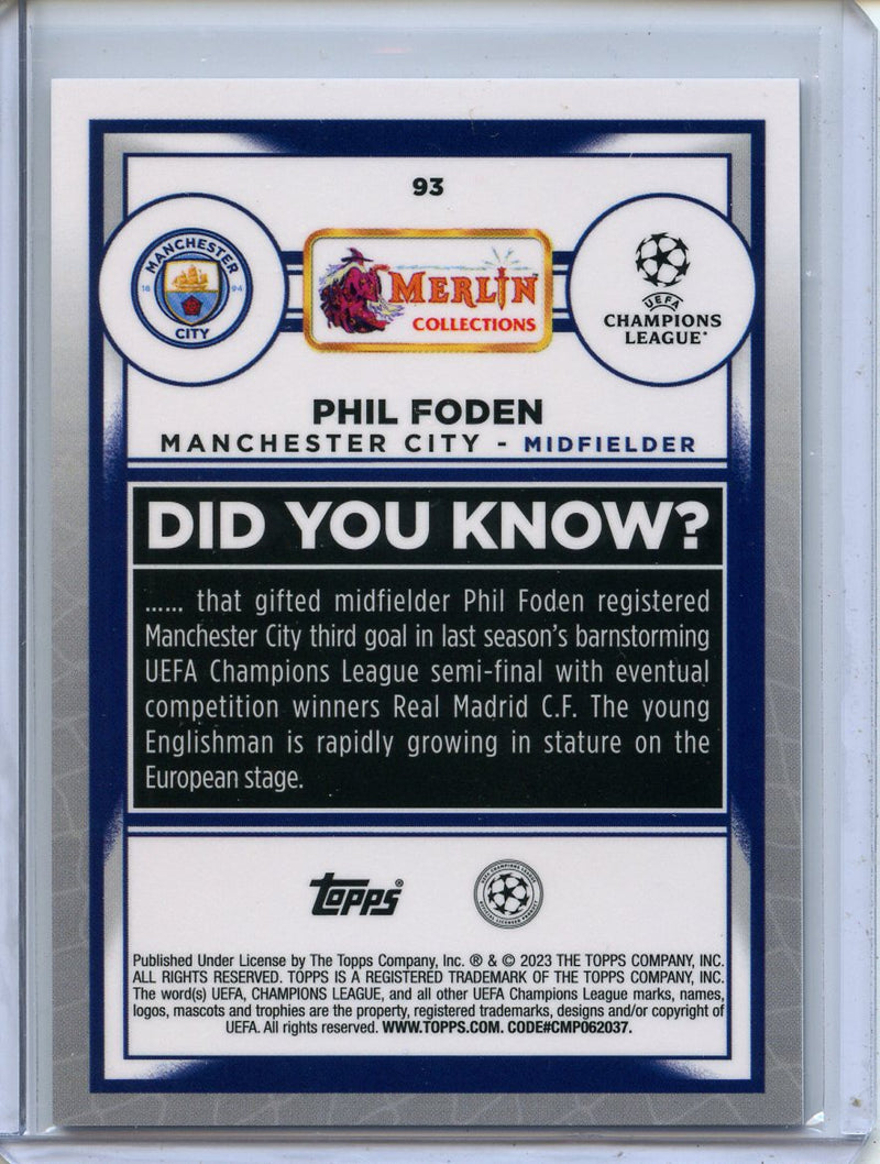 2022-23 Topps Merlin Chrome UEFA Phil Foden Atomic 11/250