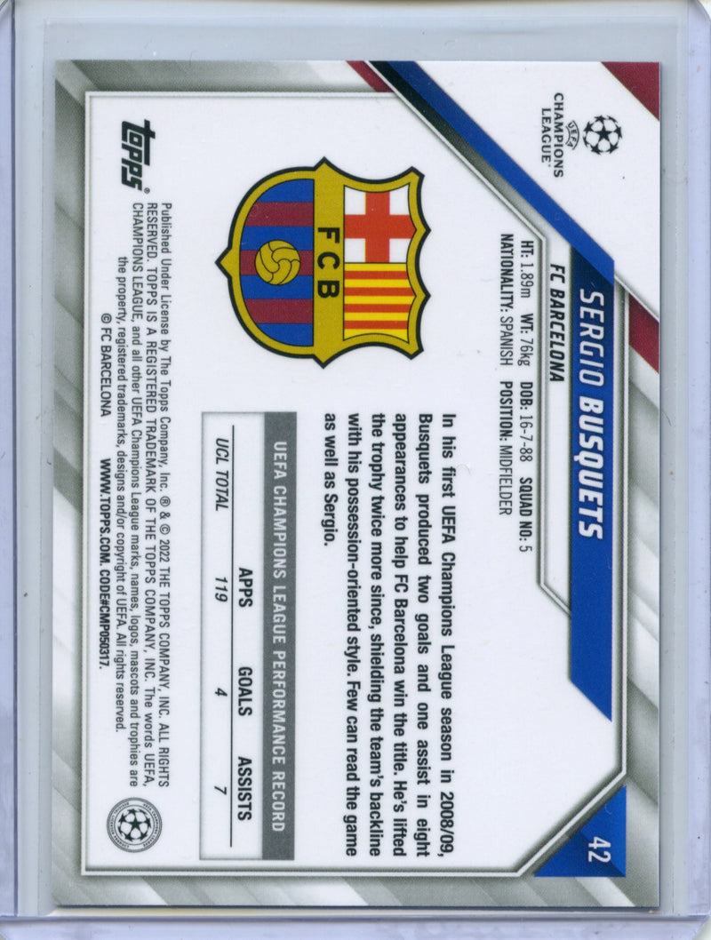 2021-22 Topps Chrome Sapphire UEFA Champions League Sergio Busquets